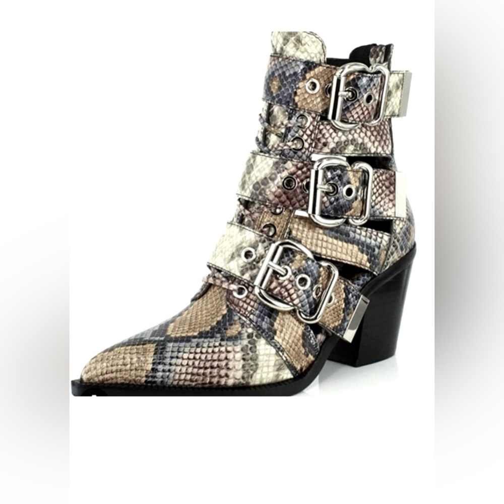 Jeffrey Campbell Multicolor Snake Print Ankle Boots